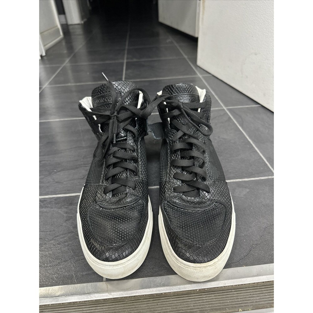 Roberto Cavalli High Top Shoe Black Alligator Strap Broken Men’s Size 43.5/10.5